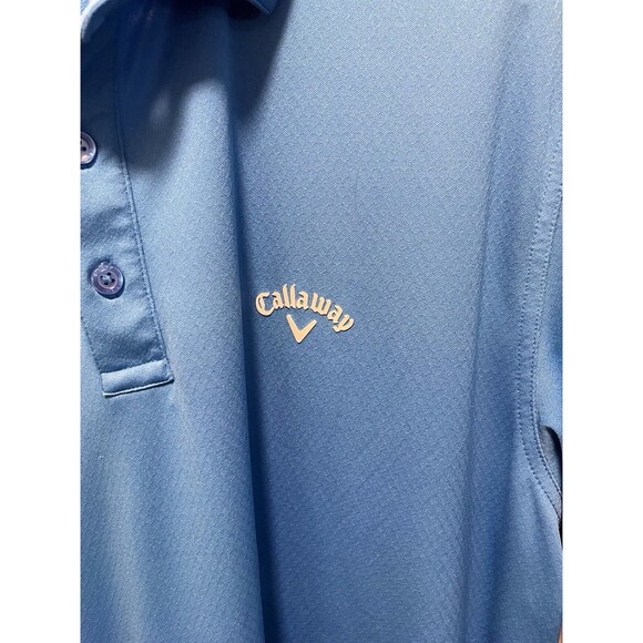 Callaway Golf Opti Dri Polo Shirt Size Large Lt Blue Active Stretch Short Sleeve - Picture 6 of 6